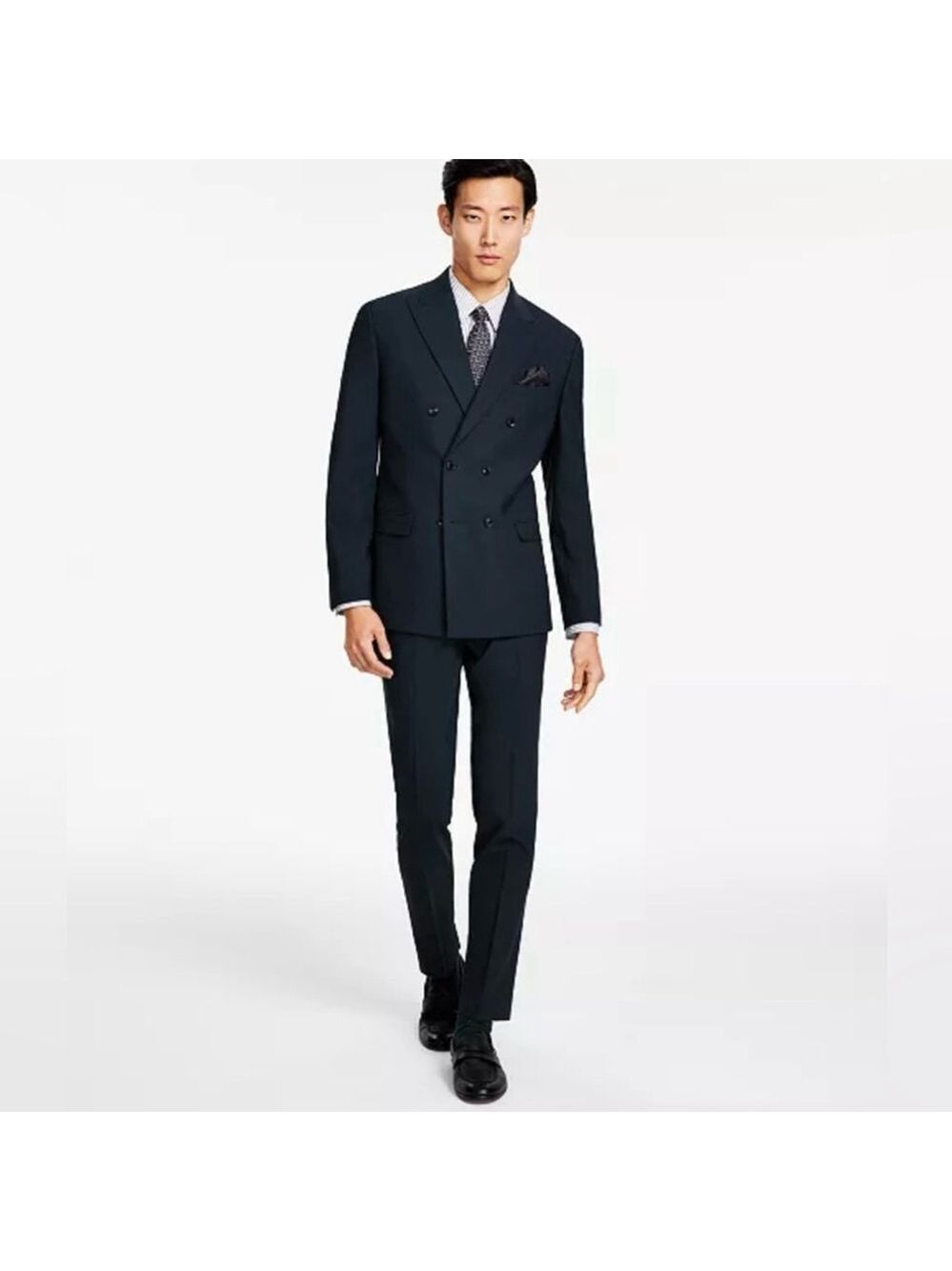 Bar III Slim Fit Double Breasted Wool 2 Piece Suit Jacket Pants - NWOT